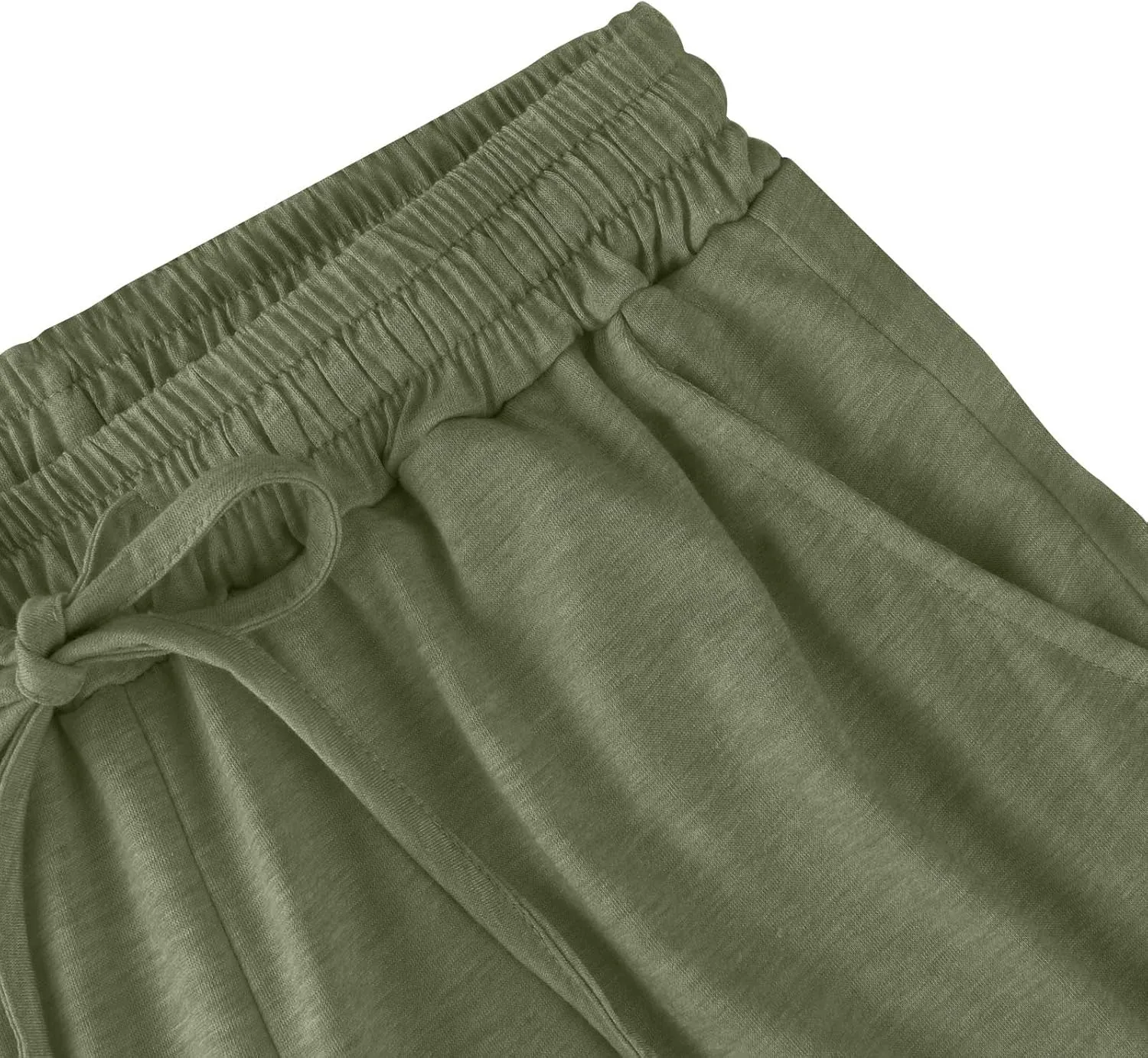 Wide Leg Trouser Pants for Women Drawstring High Waisted Ruffle Hem Palazzo Pants with Pockets Boho Flowy Pants