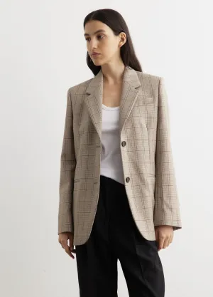 Windowpane-Check Suit Jacket
