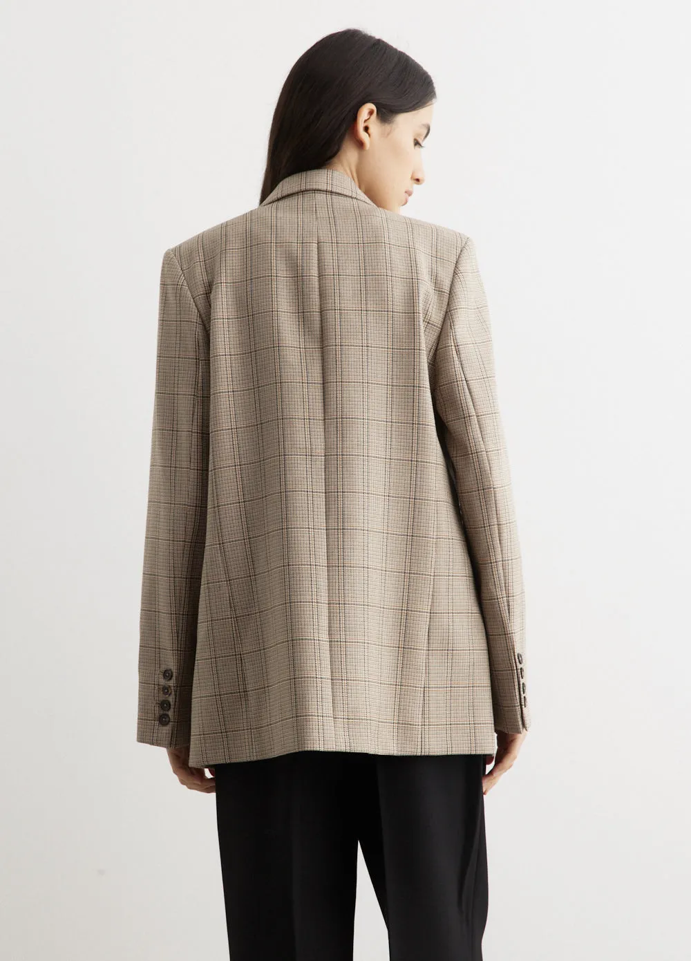 Windowpane-Check Suit Jacket