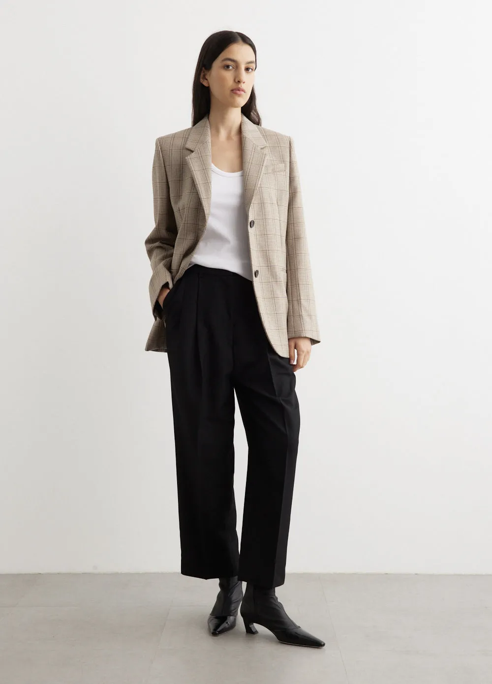 Windowpane-Check Suit Jacket