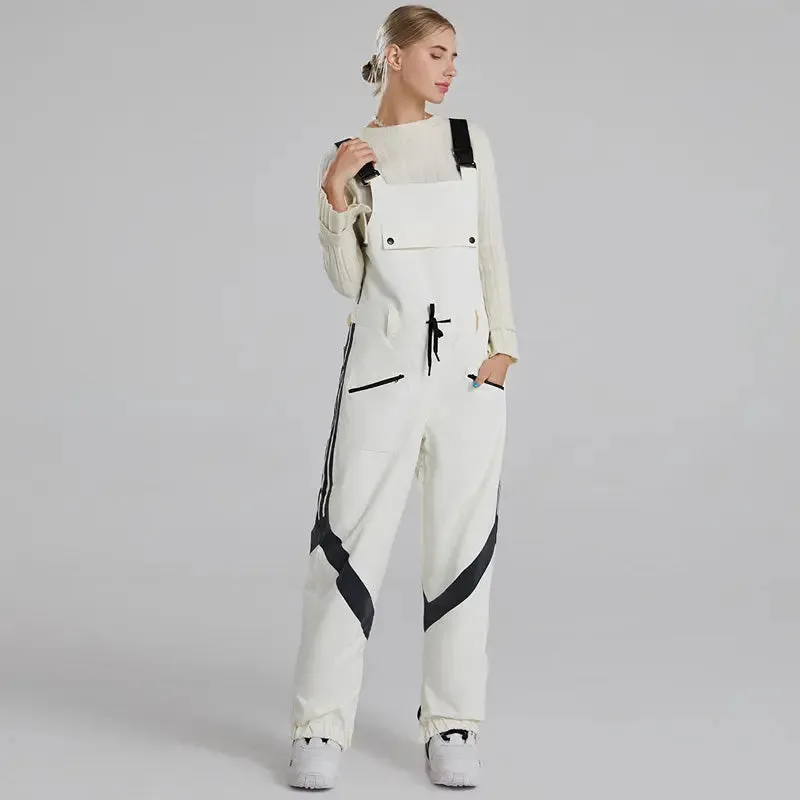 Women and Men Reflective Snow Bibs & Pants One-piece Ski Jumpsuits