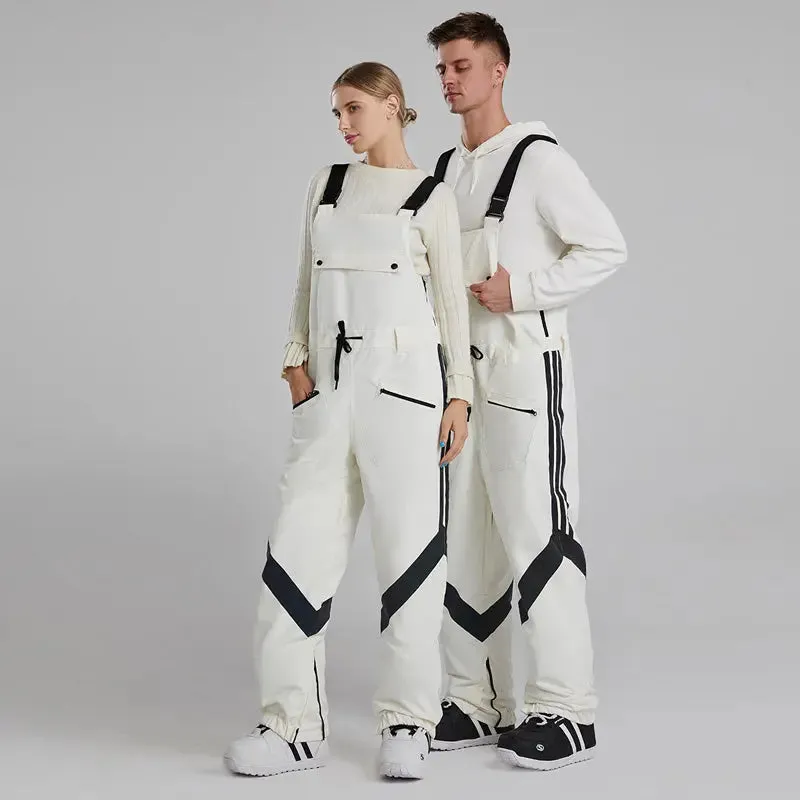 Women and Men Reflective Snow Bibs & Pants One-piece Ski Jumpsuits