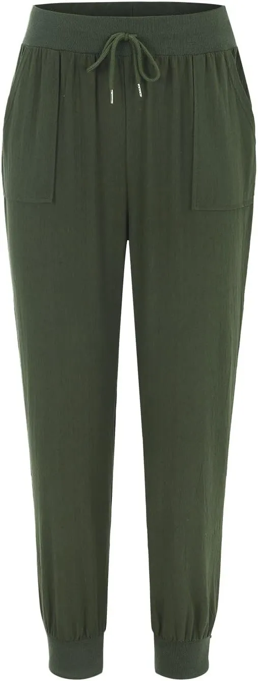 Women Cotton Linen Summer Boho Palazzo Pants High Waist Bootcut Slim Fit Palazzo Pants Trendy