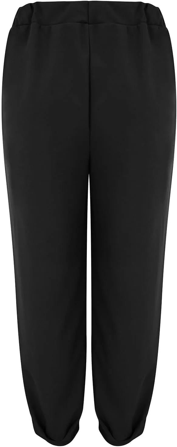 Women's Casual Lantern Tapered Harem Pants Summer Baggy High Elastic Waisted Loose Fit Pleated Trousers with Pockets