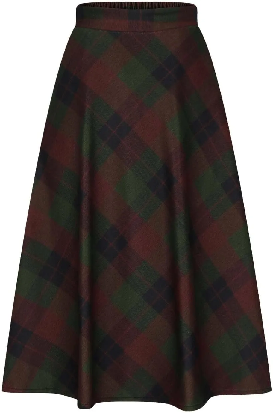 Womens Fall Winter High Waist A-Line Pleated Wool Midi Length Skirt A-Line Plaid Vintage Dressy Elegant Maxi Skirts