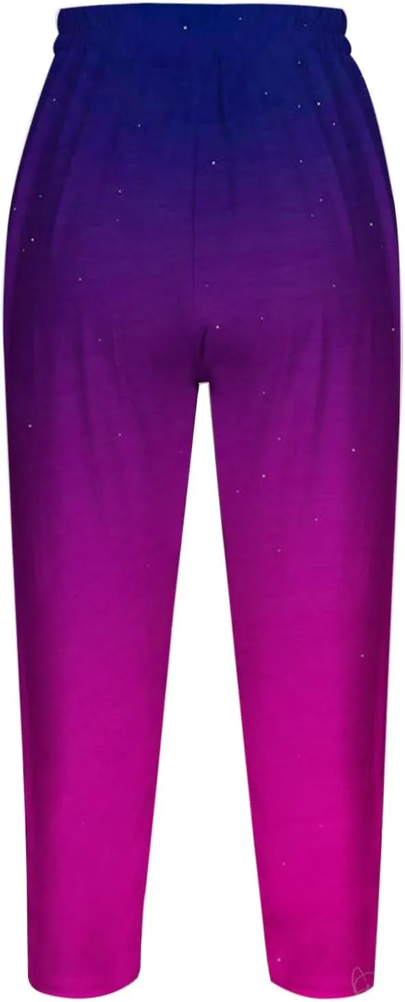 Womens High Waist Capri Leggings Running Workout Yoga Capris Pants Summer Casual Elastic Waist Cropped Trousers 2024