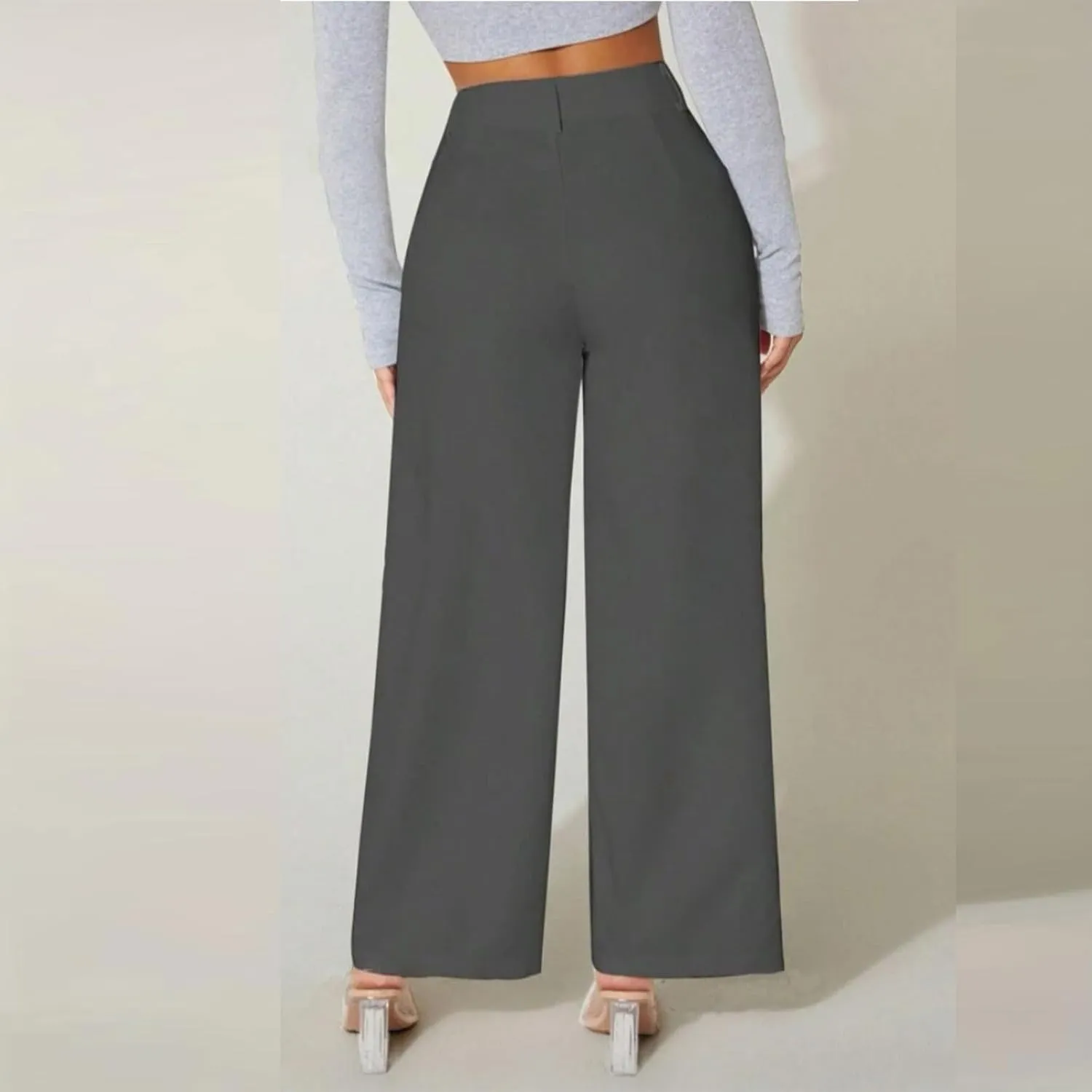 Women's High Waist Pants Trendy Drape Straight Dress Pants Fall Casual Wild Long Trousers Comfy High-end Pants