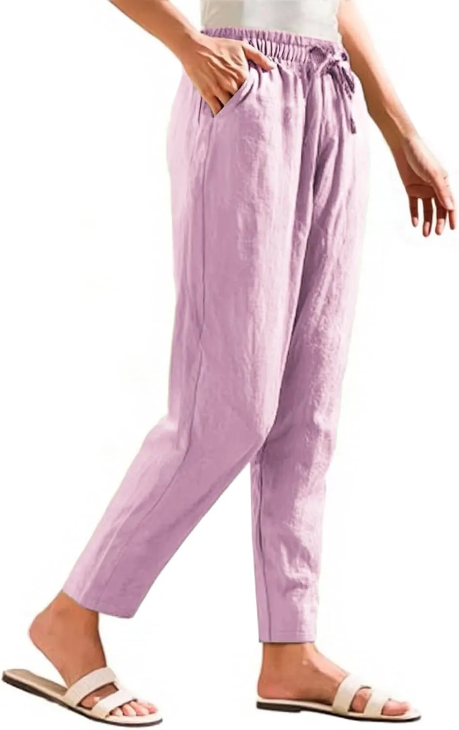 Women's Pants, Straight Leg Casual Everyday Linen Peasant Pants Sweatpants Lounge Plus