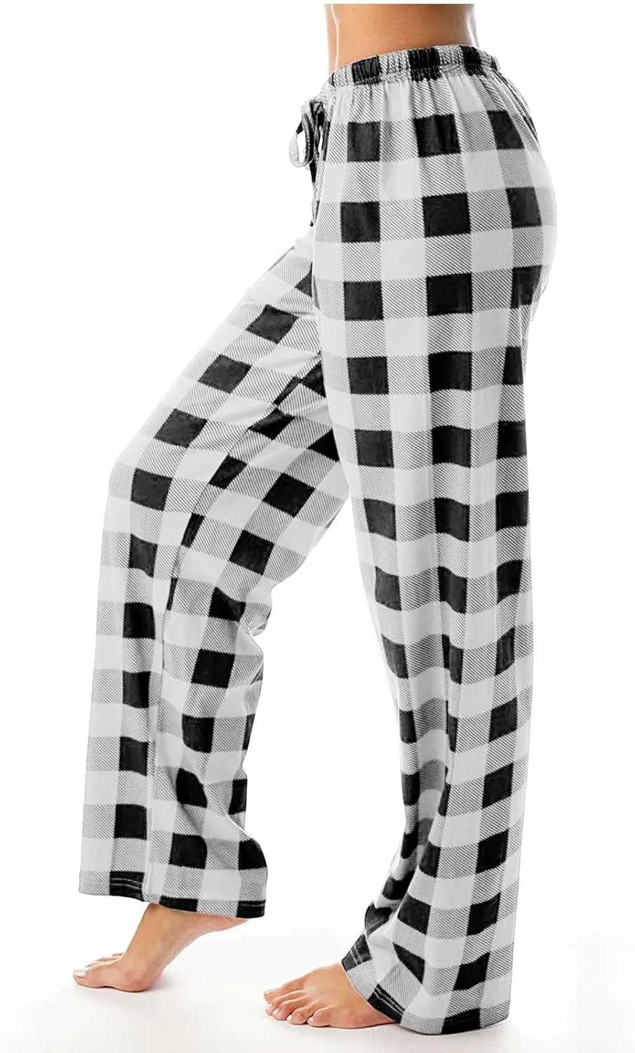 Womens Plaid Pajama Pants Sleepwear Loungewear High Waist Drawstring Long Pants Comfy Trousers Fall Fashion Clothes