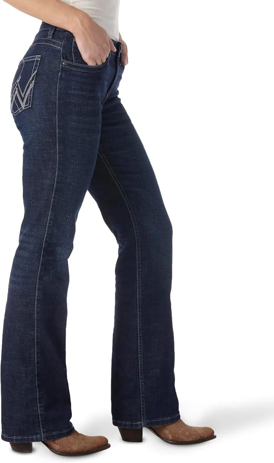 Wrangler Women's Q-Baby Mid Rise Boot Cut Ultimate Riding Jean-Discontinued