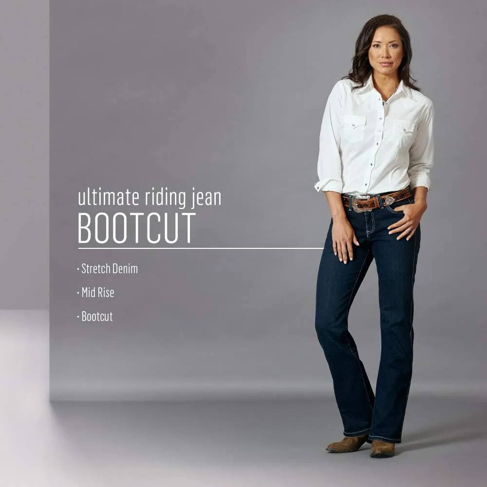 Wrangler Women's Q-Baby Mid Rise Boot Cut Ultimate Riding Jean-Discontinued