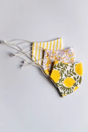 Yellow Fellow Face Masks - Set of 3