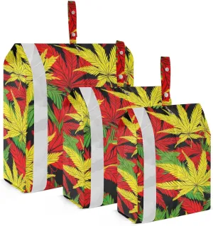 Yellow Leaves Black Packing Cubes for Suitcases 3 Set Compression Expandable Luggage Packing Organizers for Carry on Suitcase Travel Essentials Luggage Organizer Bags Set