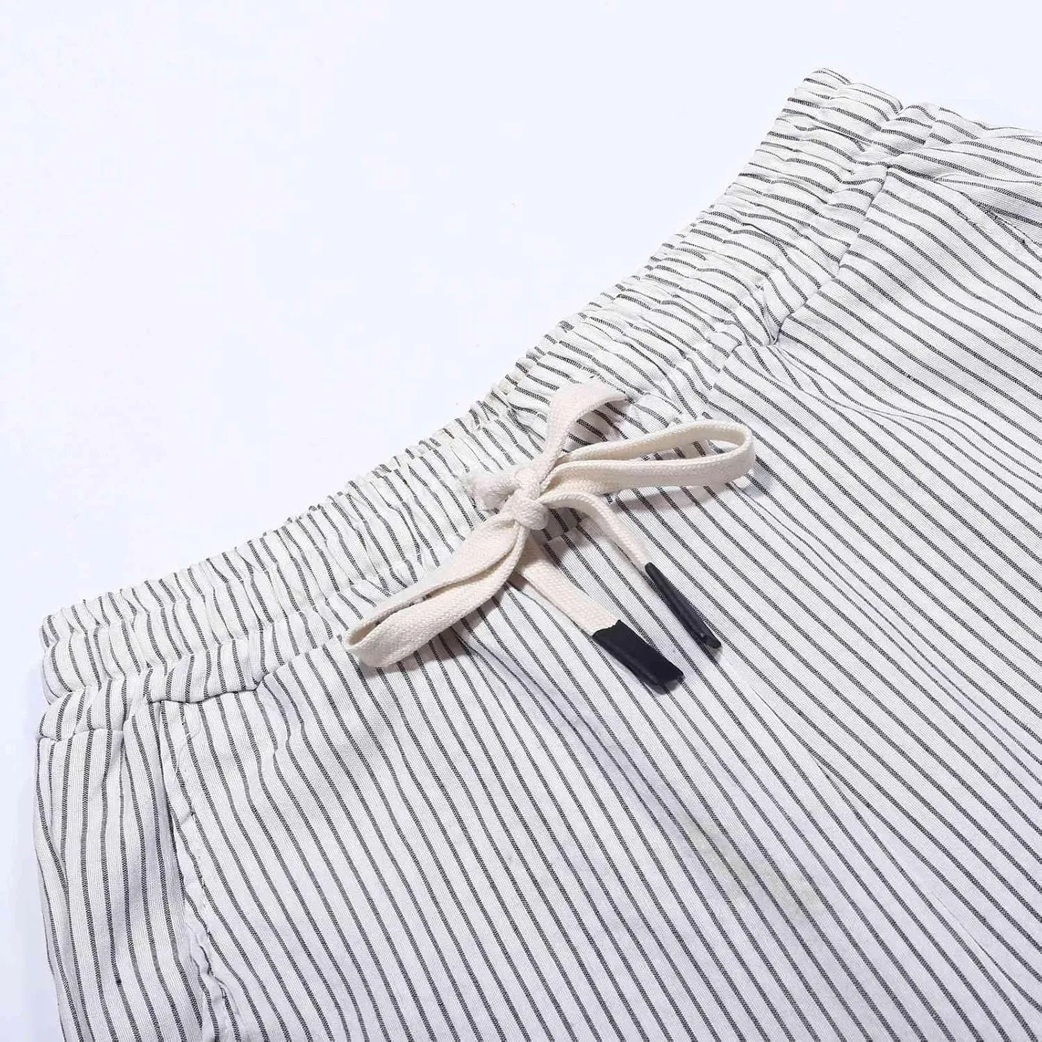 YRAETENM Linen Capris for Women Sumemr Drawstring High Waist Straight Leg Trousers Comfy Side Button Capri Pants with Pockets