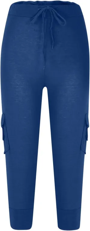 ZDRZK Capri Cargo Pants for Women Casual Plus Size High Waist Workout Yoga Pants with Pockets Comfy Cropped Trousers
