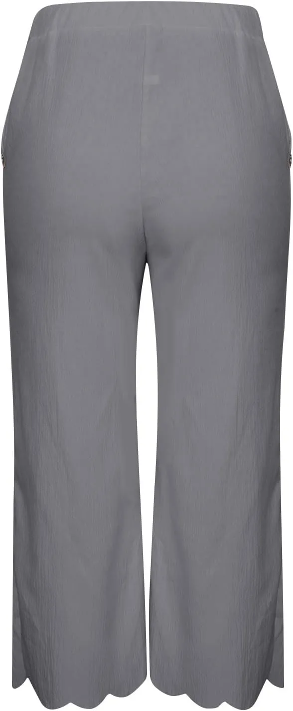 ZDRZK High Waisted Linen Pants for Women Summer 2023 Casual Wide Leg Pants with Pockets Loose Comfy Cropped Lounge Trousers