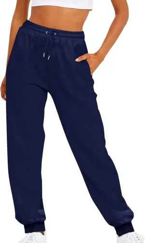ZDRZK Womens Pants Casual Fleece Baggy Lace-Up Elastic Waist Jogger Sweatpants Bunched Feet Workout Lounge Trousers